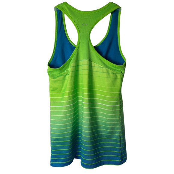 Champion Racerback Workout green blue tank top with shelf bra - Picture 2 of 8